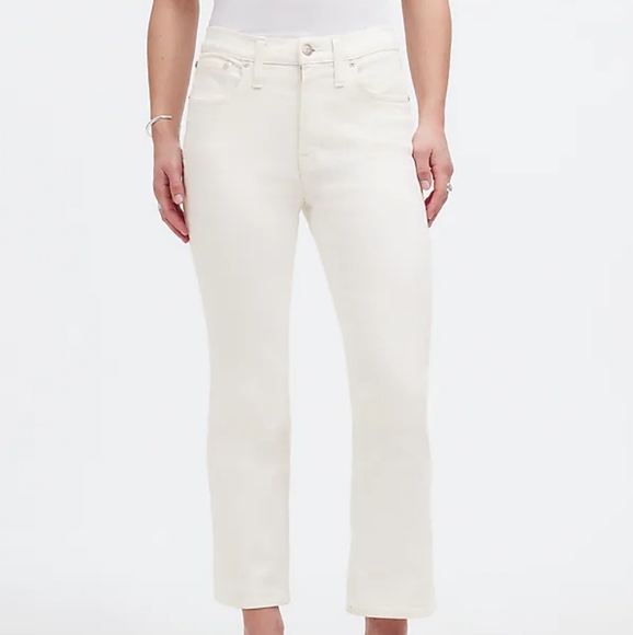 MADEWELL mid rise kick out jeans NEW with tags WHITE - Picture 2 of 12